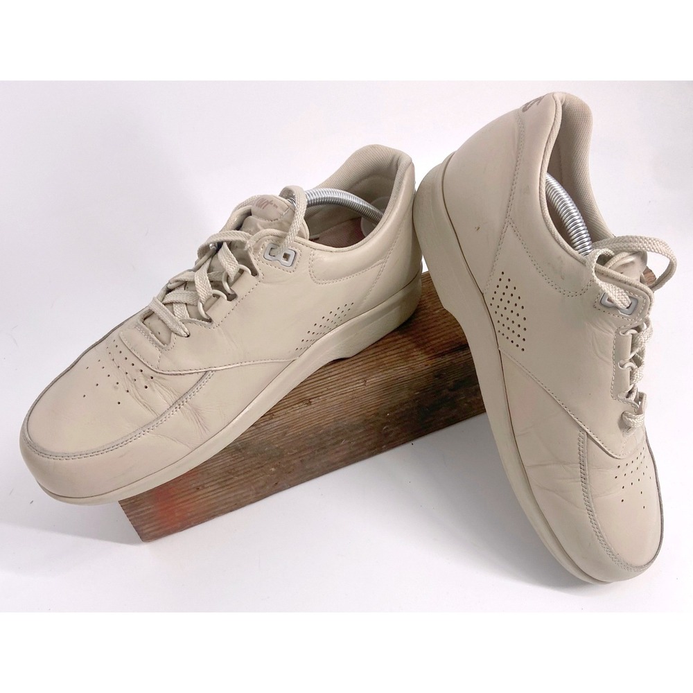 SAS Time Out Men's Walking Shoes Beige Leather Comfort Sneakers USA Made-10.5